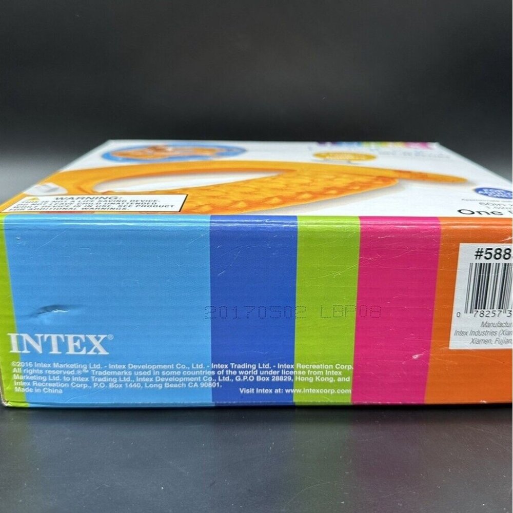 Pool Beach Floatie Intex Sit N Float Lounge Chair Cup Holders Orange New In Box - Picture 5 of 8